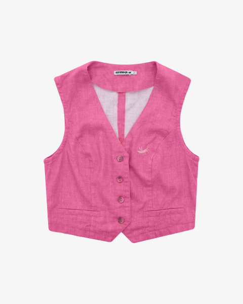 Лен-розовый-жилет